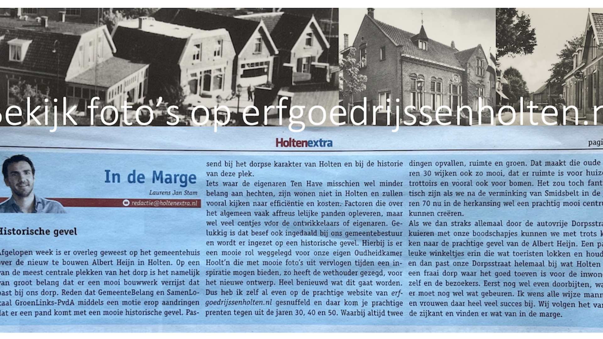 Wethouder Wessels behoud Historie Holten